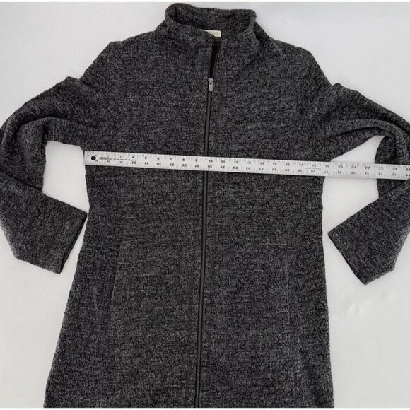 Eileen Fisher Stand Up Collar Jacket Gray Terrazzo Stretch Ripple Longline Sz Sm - Picture 12 of 13